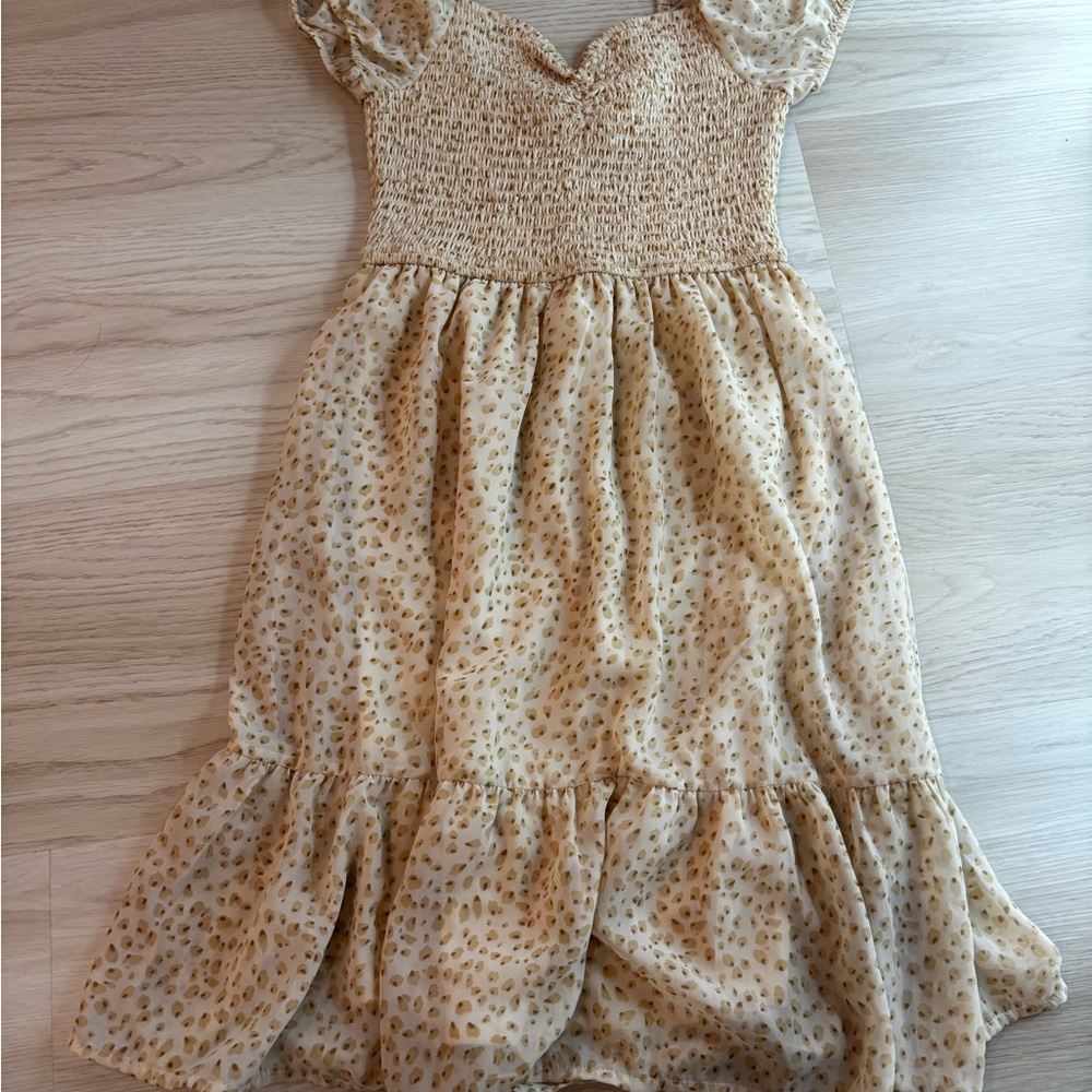 Jessica Simpson Cream and Brown Kids Dress
